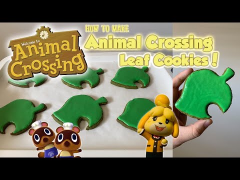 How to make Animal Crossing Leaf Cookies🍃|| Matcha Sugar Cookie with Royal Icing | The Cookworm