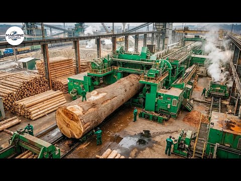 Inside America's $750M Mega-Mill: Heavy Machinery Turns Giant Logs Into Cash
