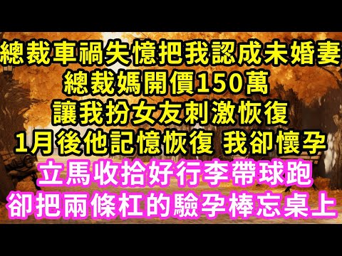 總裁車禍失憶把我認成未婚妻，總裁媽開價150萬，讓我扮女友刺激恢復，1月後他記憶恢復我卻懷孕，立馬收拾好行李帶球跑，卻把兩條杠的驗孕棒忘桌上#甜寵#灰姑娘#霸道總裁#愛情#婚姻#小嫻說故事#暖風故事匯