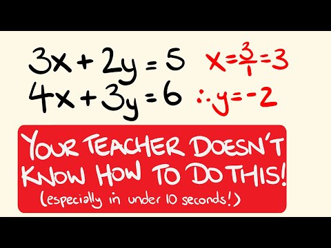 How to Solve Simultaneous Equations in under 10 Seconds - Algebra Math Trick