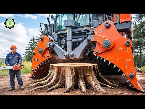 Extreme Dangerous Fastest Big Chainsaw Cutting Tree Machines | Monster Stump Removal Excavator #26