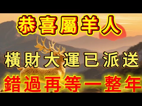 屬羊人注意!財到門前自然開,签收這筆橫財,好運旺到明年!#運勢 #補財庫旺財氣 #財富 #正能量 #風水