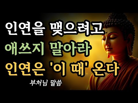 인연을 맺으려고 애쓰지 마라 인연은 '이렇게' 온다ㅣ부처님 말씀ㅣ불교 명언ㅣ석가모니 가르침ㅣ수행