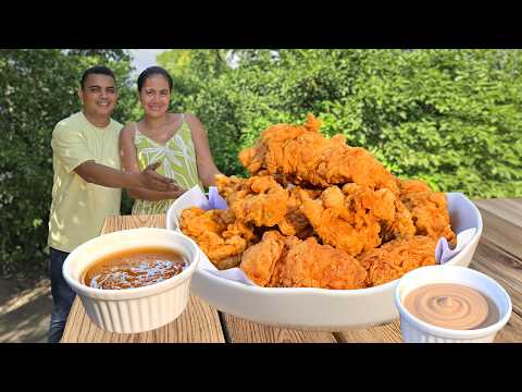 💚Trucos REALES del POLLO CRUJIENTE tipo KFC ❤️(Tres salsas para acompañar)♥️