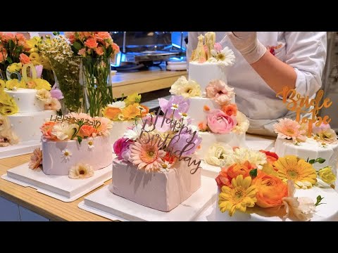 Amazing REAL flower cakes - Korean street food