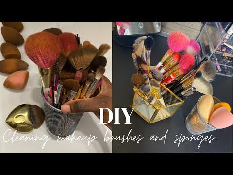 CLEAN MAKEUP BRUSHES & SPONGES WITH ALCOHOL & DISH DETERGENT | FASTEST WAY TO CLEAN MAKEUP BRUSHES