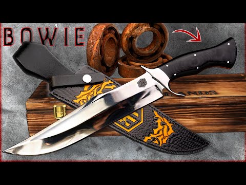 I make a Sunshine Bowie Knife from Rusty Ball Bearing