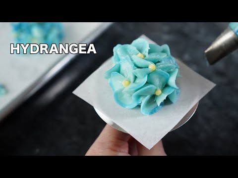 How to pipe buttercream Hydrangea [ Cake Decorating For Beginners ]
