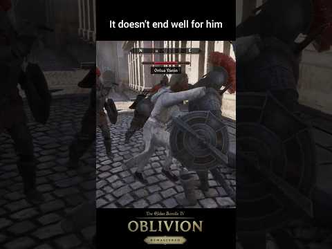 Ontus vs Imperial city guard #shorts #oblivionremastered #oblivion #gaming