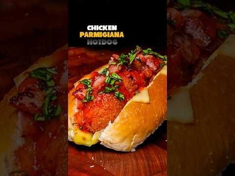 Chicken Parmigiana Hotdog by Schueys BBQ #cooking #bbq #foodie #hotdog