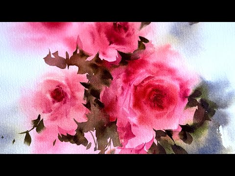 How to Paint Pink Roses in Watercolor – Easy Floral Painting Tutorial