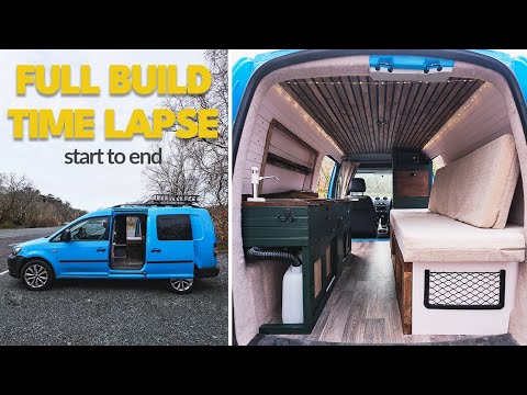 Micro Camper Van Conversion | DIY Full Build Time Lapse | VW Caddy