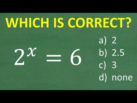 2 to the x = 6 many won’t see how they can use their calculator to solve this type of equation.
