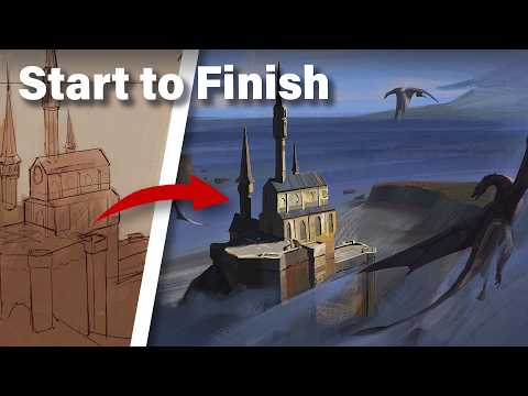 How I paint an Epic Fantasy Concept (Digital Painting Tutorial)