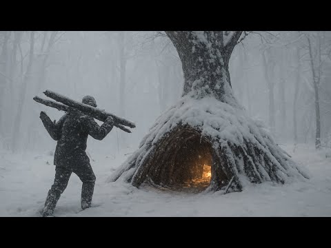 Extreme Winter Survival in the Rain and Snow: 2 Day’s Alone at -14°C with No Gear