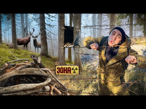 Выживание в Чернобыльской Зоне! [Часть-3] Ловушка на Оленей. Сделал Шалаш на дереве 24-Часа