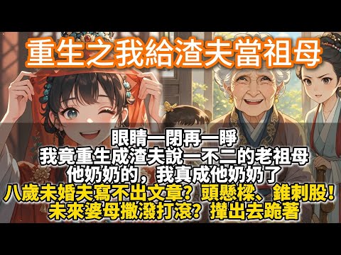 完結腦洞文：重生之我給渣夫當祖母。眼睛一閉再一睜，我竟重生成渣夫說一不二的老祖母。他奶奶的，我真成他奶奶了。八歲未婚夫寫不出文章？頭懸樑、錐刺股！未來婆母撒潑打滾？攆出去跪著。
