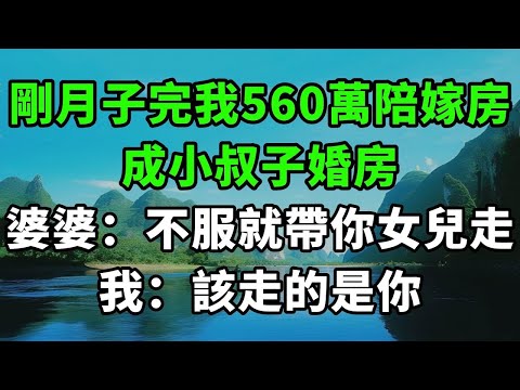 剛月子完我560萬陪嫁房,成小叔子婚房,婆婆:不服就帶你女兒走,我:該走的是你【風鈴故事集】#完結故事#情感故事#爽文#婆媳關系#家庭生活#故事頻道#故事分享#情感#正能量#流量