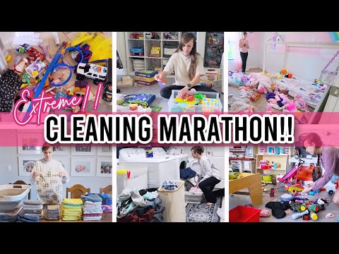 EXTREME CLEAN WITH ME MARATHON | DECLUTTERING AND ORGANIZING | 4 HOURS OF CLEANING MOTIVATION
