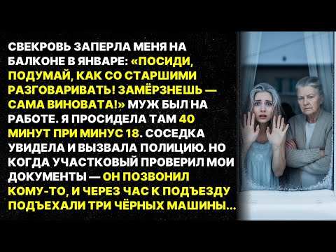 Свекровь заперла меня на балконе в мороз, но когда приехала полиция они узнали кто я