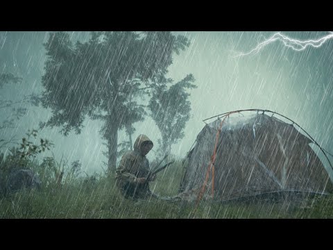 CAMPING IN RAINSTORM ⛈️ The Most Intense Night in a Tent‼️