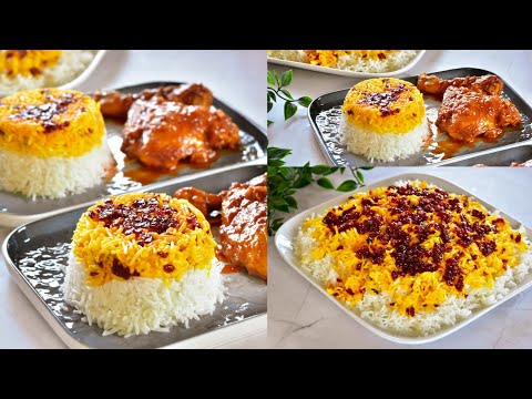 أرز إيراني بالزرشك والزعفران الطعم بشهههي 💯Iranian rice with zareshk and saffron