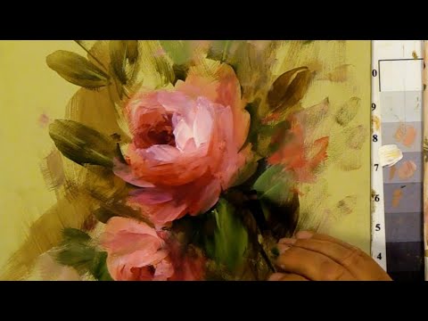 Basic Acrylic Rose  Negative Painting Technique