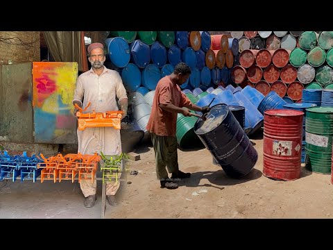 Inside Factory Process Of Recycling Waste Metal Oil Drums Into 100 Years Old Manual Weight Scale