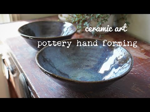 「陶芸」pottery/making a bowls/手びねりでどんぶりを2個造った【いろいろ作るchannel】釉垂れしてしまった