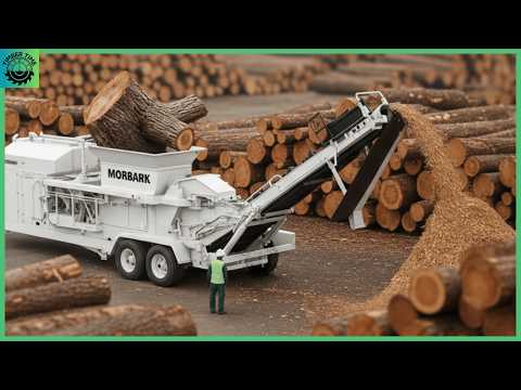 Dangerous Tree Shredder and Wood Chipper crushing machines | Monster Stump Removal Excavator #117