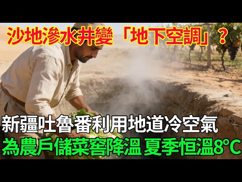 沙地滲水井變「地下空調」？新疆吐魯番利用地道冷空氣為農戶儲菜窖降溫，夏季恒溫8℃！ #科普#國際觀點#熱門#生態修複#沙漠