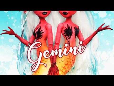 Demon Airmaid Twins • Mermay Collab • Gemini • Zodiac Prompt Challenge OOAK Doll