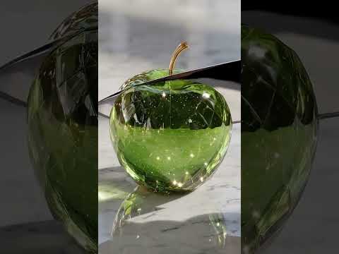 asmr glass fruit cutting video #shorts #asmr #fruitcutting #apple