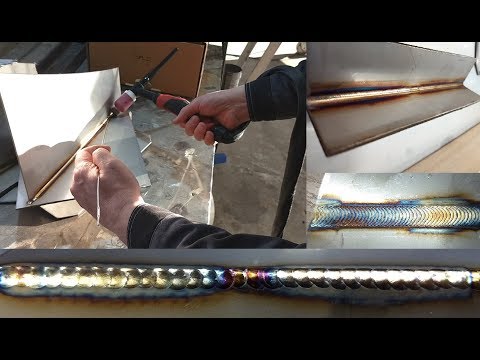 Stainless steel T-joint 2 types of welding and 2 types of impulse