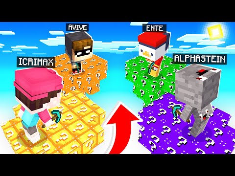 1v1v1v1 LUCKY BLOCK BEDWARS in Minecraft!