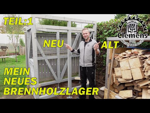 Krummes Holz richtig verarbeiten. Ich baue mir ein neues Brennholzlager.