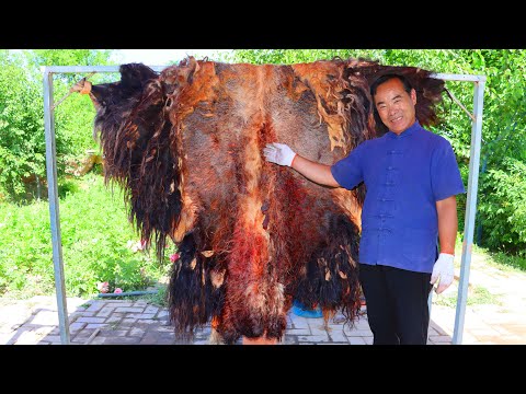 HUGE YAK Skin With The Best Street Food Recipe! Irresistible Spicy Flavor! | Uncle Rural Gourmet