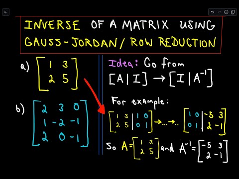 ❖ Inverse Matrix Using Gauss-Jordan / Row Reduction , Example 1 ❖