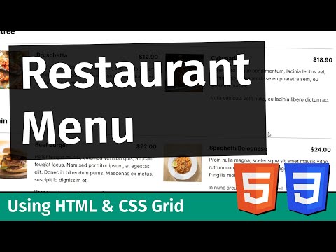 Create a Restaurant Menu with HTML & CSS Grid + Flexbox