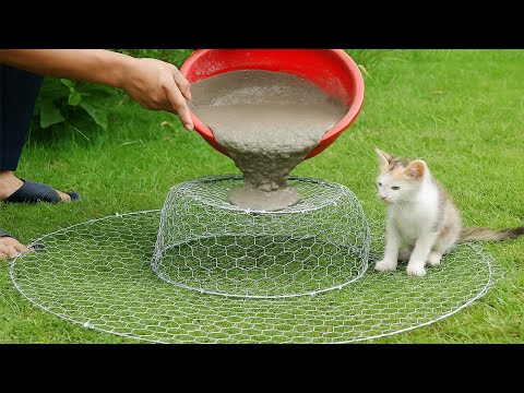 cement craft ideas / Steps to make a house for cats and dogs / Build Dog House