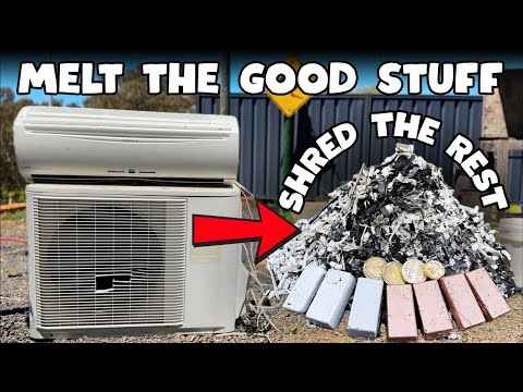 Shredding The Aircon - Big Teardown Street Scrapping - ASMR Metal Melting - BigStackD Copper