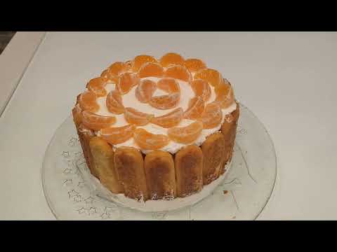 НОВОГОДНИЙ МАНДАРИНОВЫЙ ТИРАМИСУ.. Без выпечки за 10 минут.