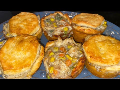 How to make CHICKEN POT PIEs in a muffin pan!  #EasyRecipe #ComfortFood