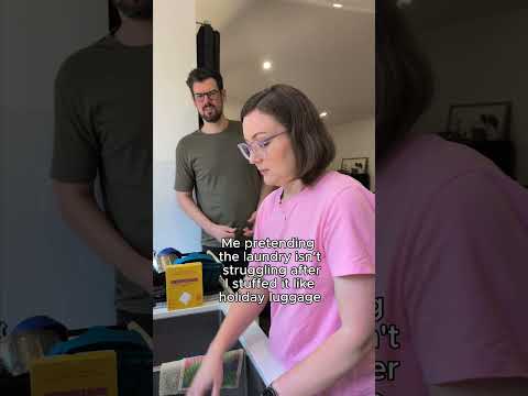 Me pretending the laundry isn't struggling after I stuffed it like holiday luggage