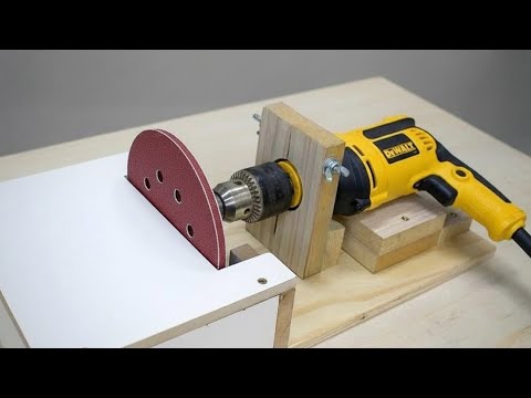 Shocking invention of a 65-year-old carpenter! Turn a Drill into a Powerful Disc Sander! Tips 1
