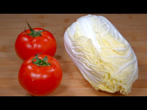 白菜和西红柿是绝配，教你一个神仙做法，我家孩子三天两头点名就要吃，太过瘾了#like #food #delicious #cooking