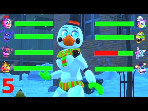 TOP 5 Christmas VS FNAF Fight Animations WITH Healthbars