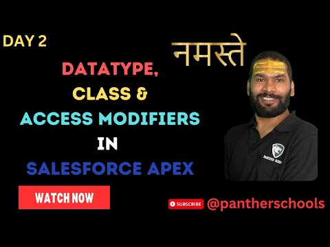 DAY2 - Data Types | Class | Access Modifiers in Salesforce - #Salesforce in Hindi #pantherschools
