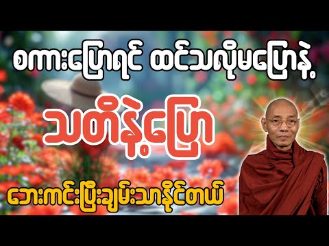 စကားပြောရင် ထင်သလိုမပြောနဲ့ သတိနဲ့ပြော ဘေးကင်းပြီးချမ်းသာနိုင်တယ် တရားတော် - ပါချုပ်ဆရာတော်