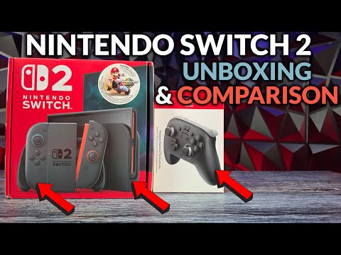 Nintendo Switch 2 Unboxing + Pro Controller 2 & Comparisons to Switch 1